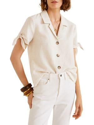 Mango Rustic Knots Button-down Shirt