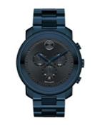 Movado Bold Collection Ink Ip Stainless Steel Chronograph Bracelet Watch