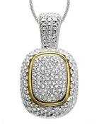Lord & Taylor 14k Gold And Sterling Silver Diamond Pave Necklace