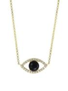 Effy Eclipse Eye 14k Yellow Gold, Onyx & Diamonds Pendant Necklace