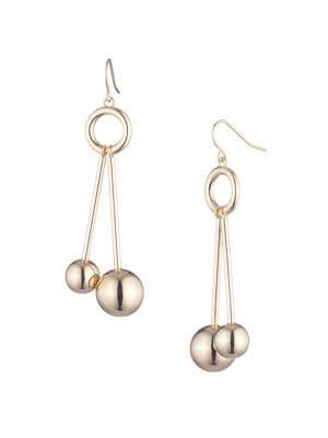 Trina By Trina Turk Retro Minimalist Goldtone Linear Drop Earrings