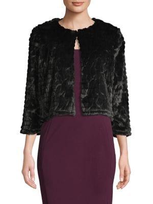 Calvin Klein Tiered Faux Fur Shrug