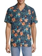 Surfsidesupply Tropical-print Notch Short-sleeve Shirt