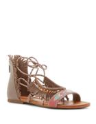 Jessica Simpson Beaded & Fringed Leather Sandals