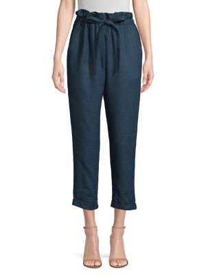 Donna Karan Paperbag Waist Linen Pants