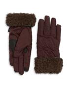 Echo Geometric Faux Fur Gloves