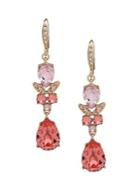 Givenchy Goldtone And Czech Swarovski Crystal Double Drop Earrings