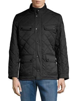 Black Brown Four-pocket Quilted Jacket