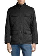 Black Brown Four-pocket Quilted Jacket