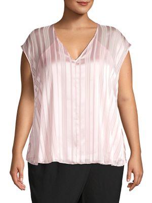 Rachel Rachel Roy Plus Plus May Cape Striped Blouse