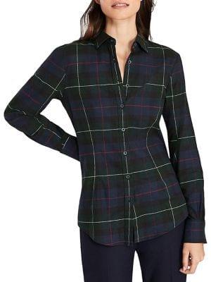 Brooks Brothers Red Fleece Plaid Button Front Flannel Shirt