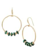 Robert Lee Morris Greener Pastures Goldtone Beaded Gypsy Hoop Drop Earrings