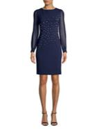 Karl Lagerfeld Paris Embellished Faux Pearl Sheath Dress