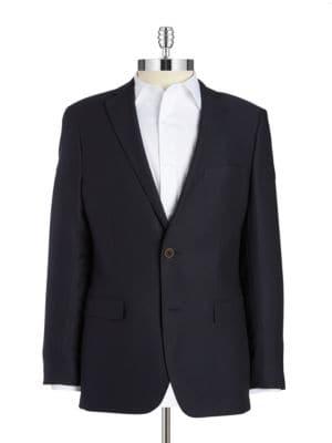 Black Brown Slim-fit Wool Blazer