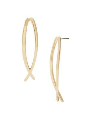 Robert Lee Morris Soho Mosaic Sculptural Crisscross Stick Drop Earrings