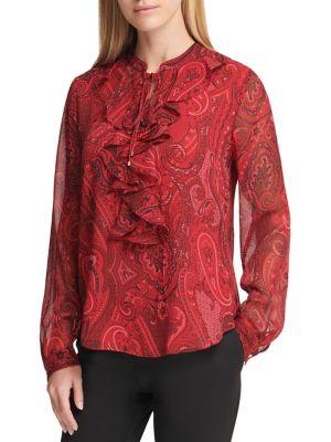Tommy Hilfiger Paisley Ruffle Blouse