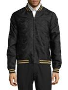Tallia Orange Tonal Floral Bomber Jacket