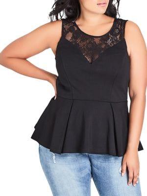 City Chic Plus Riche Lace Top