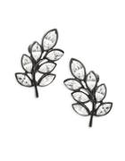 Kenneth Jay Lane Faceted Leaf Clip-on Earrings