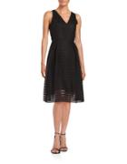 Ivanka Trump Mesh-accented Fit-and-flare Dress