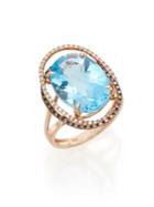 Effy Blue Topaz, Diamond & 14k Rose Gold Ring