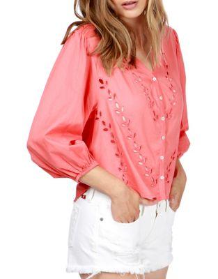Lucky Brand Eyelet Cotton Button-down Shirt
