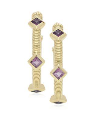 Ripka La Petite Amethyst & 14k Gold Hoop Earrings