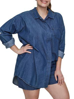Junarose Plus Allegra Long-sleeve Long Loose Shirt