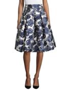 Eliza J Pleated Floral A-line Skirt
