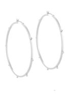 French Connection Large Embossed Dot Hoop Earrings