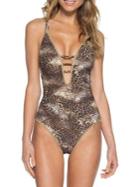 Becca By Rebecca Virtue Purfection Plunge One-piece Swimsuit