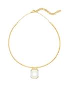 Cole Haan Cubic Zirconia Baguettes-gd Crystal Pendant And Collar Necklace