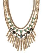 Lucky Brand Dark Magic Crystal & Mother-of-pearl Chain Statement Necklace