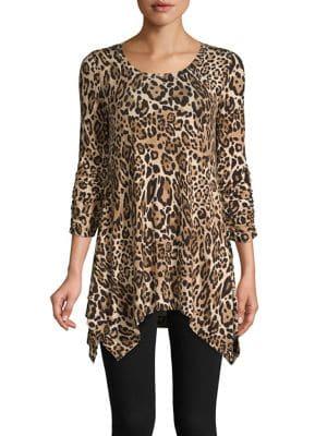 Context Three-quarter Sleeve Leopard Top