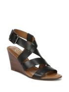 Franco Sarto Yara Strappy Leather Wedge Sandals