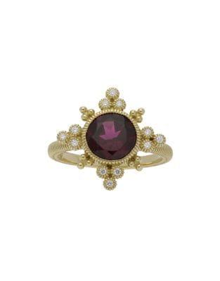 Ripka Angelica Diamond, Rhodolite And 14k Yellow Gold Ring