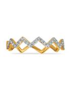 Marco Moore Diamond And 14k Yellow Gold Stackable Zigzag Ring, 0.12 Tcw