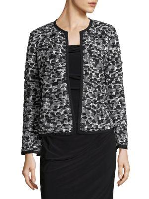Imnyc Isaac Mizrahi Printed Open Front Jacket