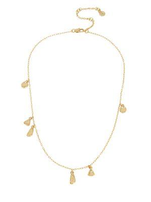 H Halston Druzy Links Disc Station Necklace
