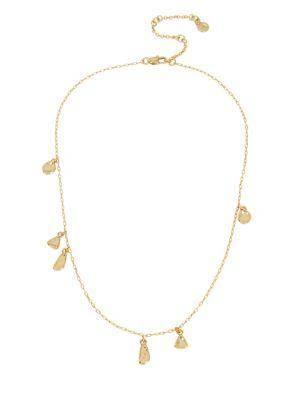 H Halston Druzy Links Disc Station Necklace