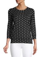 Lord & Taylor Petite Dotted Pattern Top