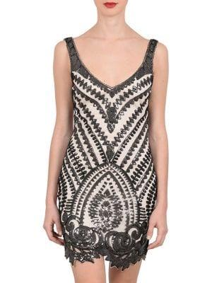 Molly Bracken Beaded Ornate Sleeveless Dress