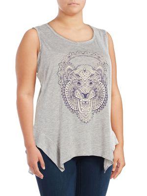 Jessica Simpson Plus Graphic Print Tank Top
