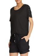 Lauren Ralph Lauren Lace-up Linen T-shirt