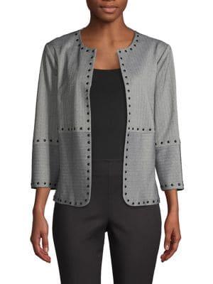 Vince Camuto Studded Herringbone Panel Jacket
