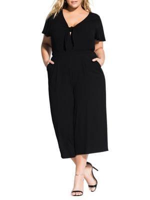 City Chic Plus Knot Wide-leg Jumpsuit
