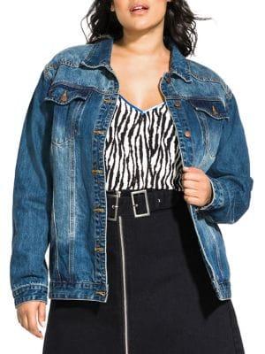 City Chic Plus Vintage Boyfriend Denim Jacket