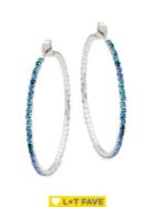 R.j. Graziano Crystal Embellished Hoop Earrings