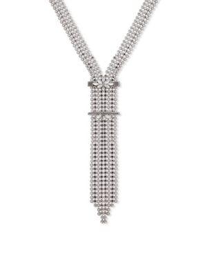 Jenny Packham White Opal And Crystal Y-necklace