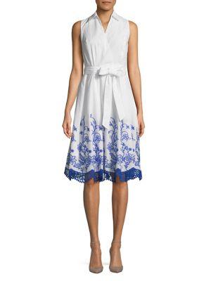 Ivanka Trump Collared Floral Wrap Dress
